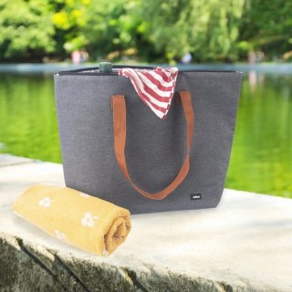 Orion Torba Termiczna Shopper Szara Solidna Wytrzymała ORION 44 x 11 x 35 cm