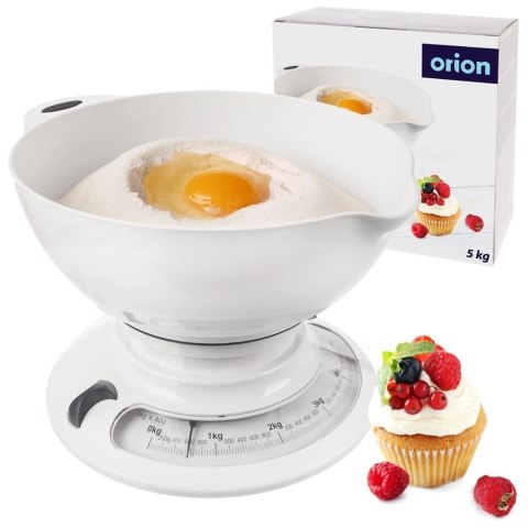 Orion Waga Kuchenna Mechaniczna ze Zdejmowaną Misą Podziałką Solidna ORION 5 kg