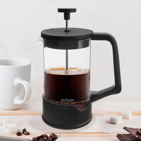Orion Zaparzacz tłokowy do kawy i herbaty szklany BLACK 400 ml