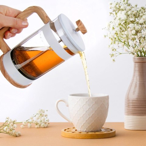Orion Zaparzacz tłokowy do kawy i herbaty szklany WHITELINE 400 ml