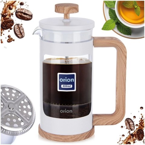 Orion Zaparzacz tłokowy do kawy i herbaty szklany WHITELINE 400 ml