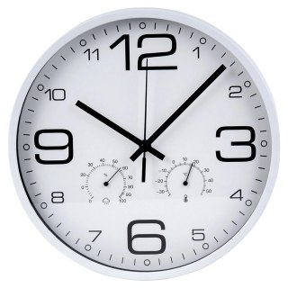 Orion Zegar Ścienny na Ścianę do Salonu Kuchni z Termometrem Biały VILDE 30 cm