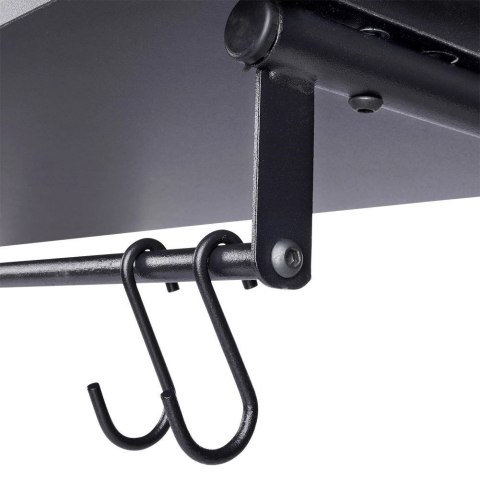 Vilde Wieszak Ścienny z Półką Dekoracyjny Czarny z Haczykami Solidny VILDE