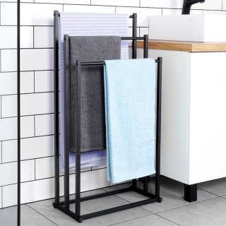 Vilde Wieszak na Ręczniki Ubrania Stojący Metalowy Czarny ORION 44 x 21 x 86 cm