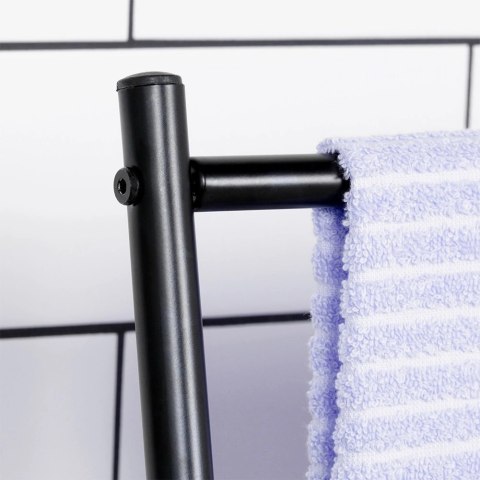 Vilde Wieszak na Ręczniki Ubrania Wolnostojący Metalowy Czarny VILDE 50x33x81cm