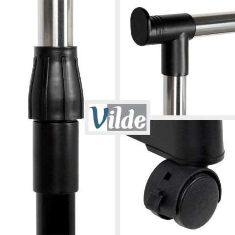 Vilde Wieszak na Ubrania Stojący na Kółkach Metalowy Czarny Solidny VILDE 140 cm