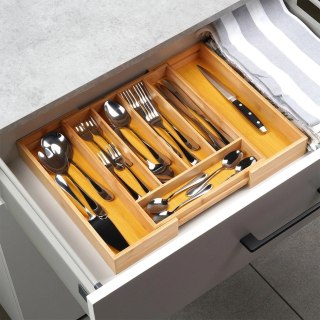 Vilde Wkład na sztućce do szuflady rozsuwany bambusowy 28-45x33,5 cm