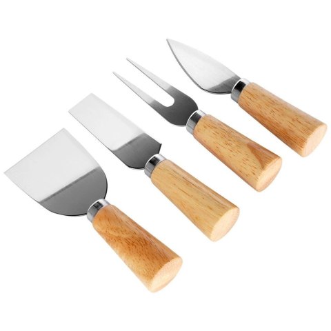 EXCELLENT HOUSEWARE Zestaw Deska do Serów z Nożami Bambusowa Ekologiczna ORION 5 el.