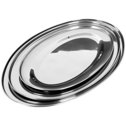 EXCELLENT HOUSEWARE Zestaw Półmiski Tace Stalowe Owalne Solidne EXCELLENT HOUSEWARE 3 szt.