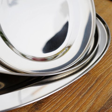 EXCELLENT HOUSEWARE Zestaw Półmiski Tace Stalowe Owalne Solidne EXCELLENT HOUSEWARE 3 szt.