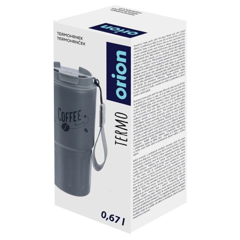 Grupa Orion Sp. z o.o. Kubek Termiczny 590 ml ORION TERMO Szary Coffee Time z Uchem Szczelny