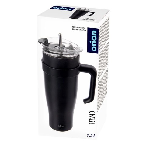 Grupa Orion Sp. z o.o. Kubek termiczny stalowy czarny z uchwytem TERMO 1,2 l