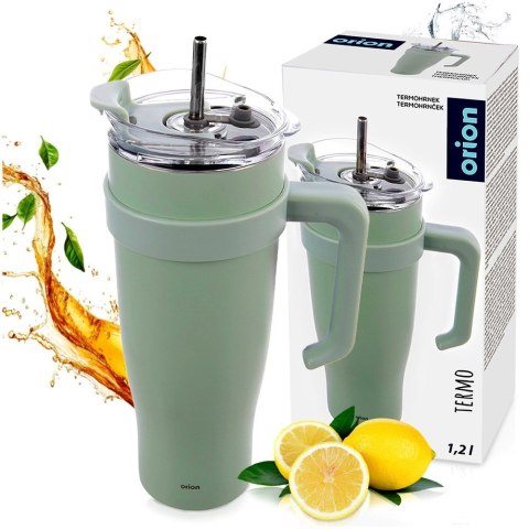 Grupa Orion Sp. z o.o. Kubek termiczny stalowy miętowy z uchwytem TERMO 1,2 l
