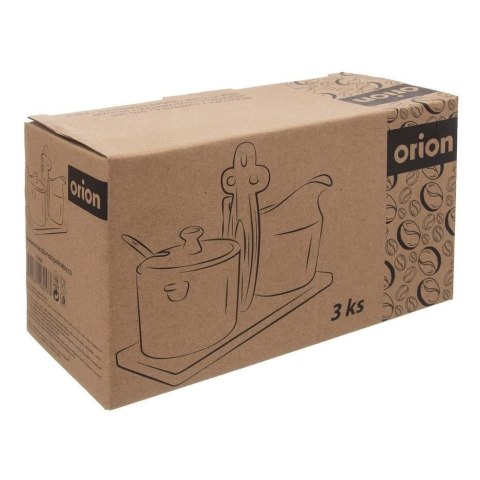 Orion Zestaw Cukierniczka Mlecznik w Stojaku Porcelanowe Białe ORION 2 x 280 ml