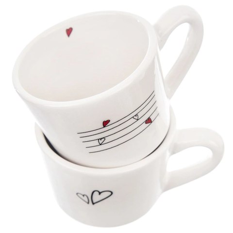 Orion Zestaw Kubki do Kawy Herbaty Ceramiczne Serce Solidne 2 szt. ORION 210 ml