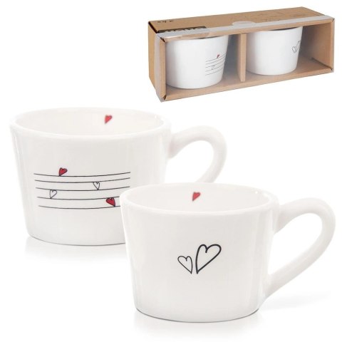 Orion Zestaw Kubki do Kawy Herbaty Ceramiczne Serce Solidne 2 szt. ORION 210 ml