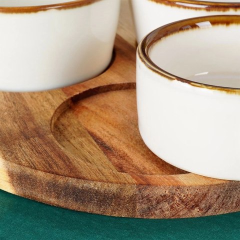 Orion Zestaw Miseczki na Przekąski Ceramiczne na Tacy EXCELLENT HOUSEWARE 3 szt.