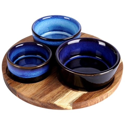Orion Zestaw Miseczki na Przekąski Ceramiczne na Tacy EXCELLENT HOUSEWARE 4 el.