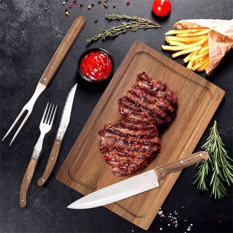 Orion Zestaw Sztućców do Steków Burgerów z Deską Stalowe Solidne ORION 15 el.