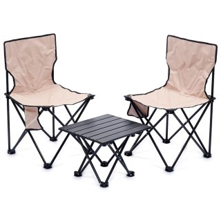 REDCLIFFS Zestaw Krzesła Turystyczne ze Stolikiem Składane Przenośne REDCLIFFS 3 el.