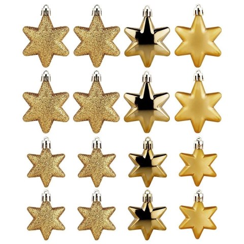 Grupa Orion Sp. z o.o. Bombki Choinkowe VILDE Gwiazdki Złote 5/6 cm Zestaw 16 szt. Nietłukące