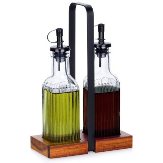 Grupa Orion Sp. z o.o. Butelki na Oliwe i Ocet VILDE 2x 190 ml Szklane Ze Stojakiem