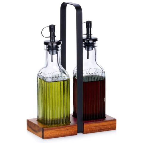 Grupa Orion Sp. z o.o. Butelki na Oliwe i Ocet VILDE 2x 190 ml Szklane Ze Stojakiem