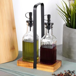 Grupa Orion Sp. z o.o. Butelki na Oliwe i Ocet VILDE 2x 190 ml Szklane Ze Stojakiem