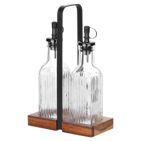 Grupa Orion Sp. z o.o. Butelki na Oliwe i Ocet VILDE 2x 190 ml Szklane Ze Stojakiem