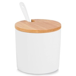Grupa Orion Sp. z o.o. Cukierniczka Ceramiczna VILDE 250 ml Biała z Pokrywką i Łyżeczką