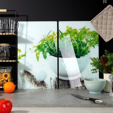 Grupa Orion Sp. z o.o. Deski Szklane VILDE 2 szt. 60 x 52 cm Osłona Kuchenki Hartowane z Ziołami