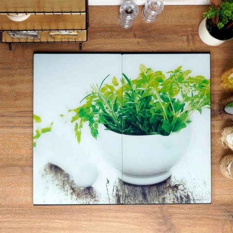 Grupa Orion Sp. z o.o. Deski Szklane VILDE 2 szt. 60 x 52 cm Osłona Kuchenki Hartowane z Ziołami