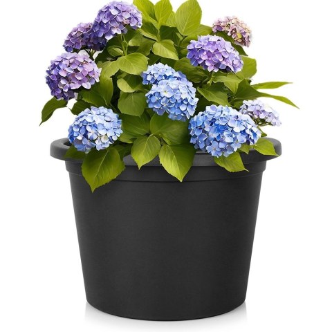 Grupa Orion Sp. z o.o. Doniczka Ogrodowa Duża Okrągła VILDE 39 cm Czarna Odporna na Deszcz