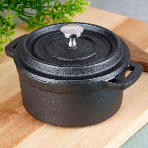 Grupa Orion Sp. z o.o. Garnek do Serwowania VILDE Żeliwny 10 cm 250 ml Pokrywka CAST LINE