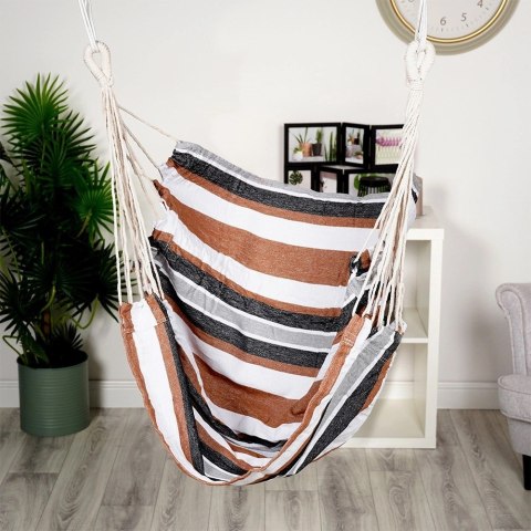 Grupa Orion Sp. z o.o. Hamak Brazylijski VILDE Fotel Podwieszany 96 x 130 cm Kolorowy Relaks
