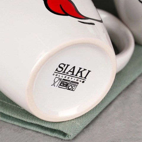 Vilde Zestaw Kubki Ceramiczne Białe Zabawne Buźki do Kawy Herbaty ORION 6 szt.