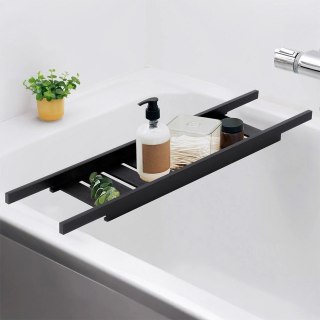 AM/63 Półka Łazienkowa na Wannę Bambusowa BATHROOM SOLUTIONS 68 x 15 cm Czarna