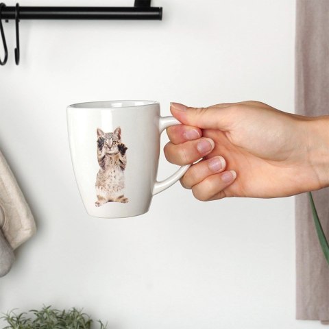 Grupa Orion Sp. z o.o. Kubki Ceramiczne Koty 220 ml 3 Szt. ORION do Zmywarki i Mikrofali