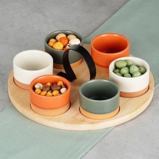 Grupa Orion Sp. z o.o. Miseczki na Przekąski 6 szt na tacy Bambusowej 80 ml EXCELLENT HOUSEWARE