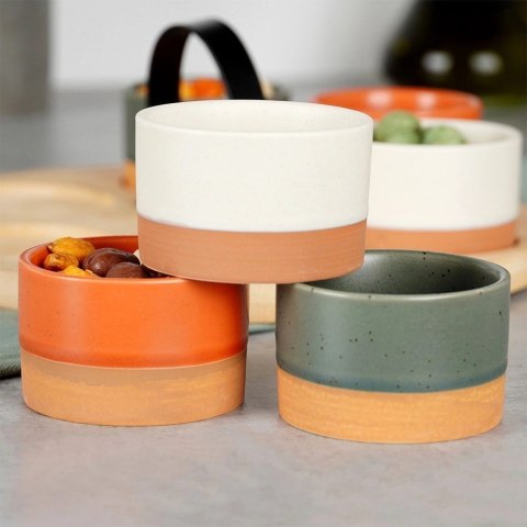 Grupa Orion Sp. z o.o. Miseczki na Przekąski 6 szt na tacy Bambusowej 80 ml EXCELLENT HOUSEWARE