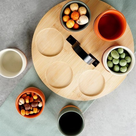 Grupa Orion Sp. z o.o. Miseczki na Przekąski 6 szt na tacy Bambusowej 80 ml EXCELLENT HOUSEWARE