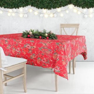 Grupa Orion Sp. z o.o. Obrus Świąteczny Plamoodporny 180 x 130 cm Czerwony EXCELLENT HOUSEWARE