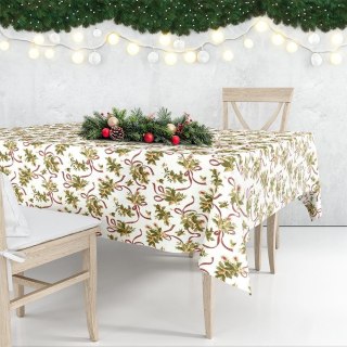 Grupa Orion Sp. z o.o. Obrus Świąteczny Plamoodporny 180 x 130 cm Kremowy EXCELLENT HOUSEWARE