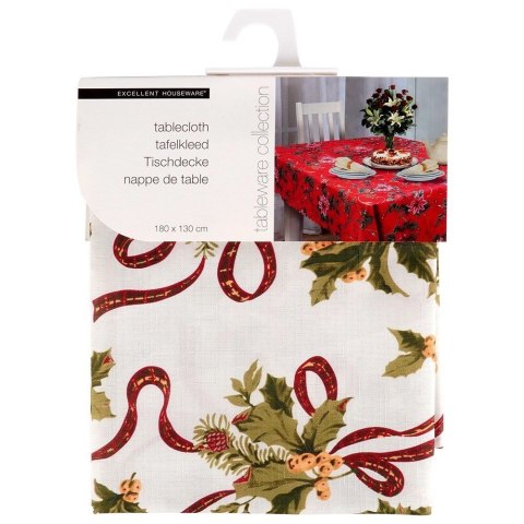 Grupa Orion Sp. z o.o. Obrus Świąteczny Plamoodporny 180 x 130 cm Kremowy EXCELLENT HOUSEWARE