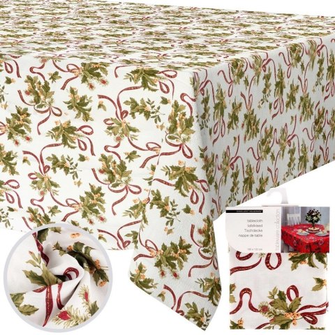 Grupa Orion Sp. z o.o. Obrus Świąteczny Plamoodporny 180 x 130 cm Kremowy EXCELLENT HOUSEWARE