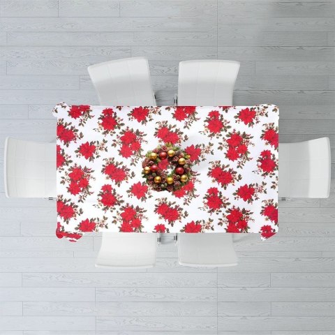 Grupa Orion Sp. z o.o. Obrus Świąteczny Plamoodporny 180 x 130 cm Biały EXCELLENT HOUSEWARE