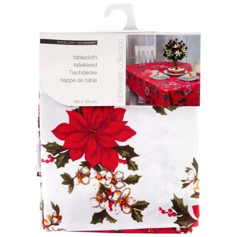 Grupa Orion Sp. z o.o. Obrus Świąteczny Plamoodporny 180 x 130 cm Biały EXCELLENT HOUSEWARE
