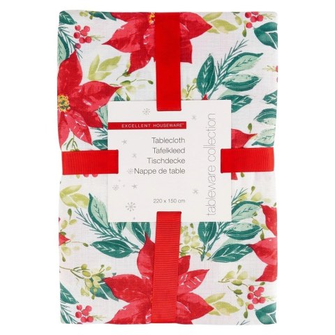 Grupa Orion Sp. z o.o. Obrus Świąteczny Plamoodporny 220 x 150 cm Biały EXCELLENT HOUSEWARE