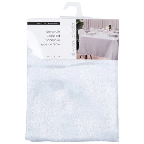 Grupa Orion Sp. z o.o. Obrus Świąteczny Plamoodporny 220 x 150 cm Śnieżynki EXCELLENT HOUSEWARE