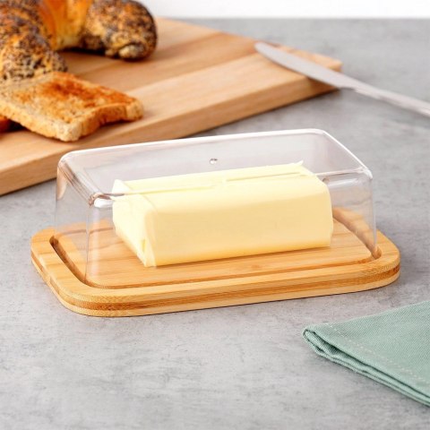 Grupa Orion Sp. z o.o. Maselniczka z Pokrywką Podstawka Bambusowa 19 x 12,5 x 6 cm MONDEX